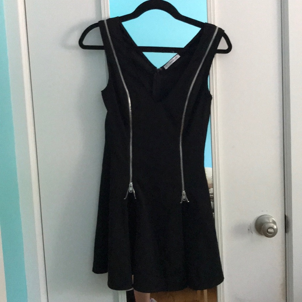 Black Zippered Mika&Gala Skater Dress